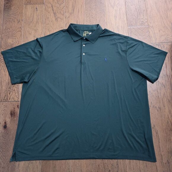 Polo Ralph Lauren Shirt Mens 4XB Big Green Short Sleeve Golf Performance Pony - Picture 1 of 6